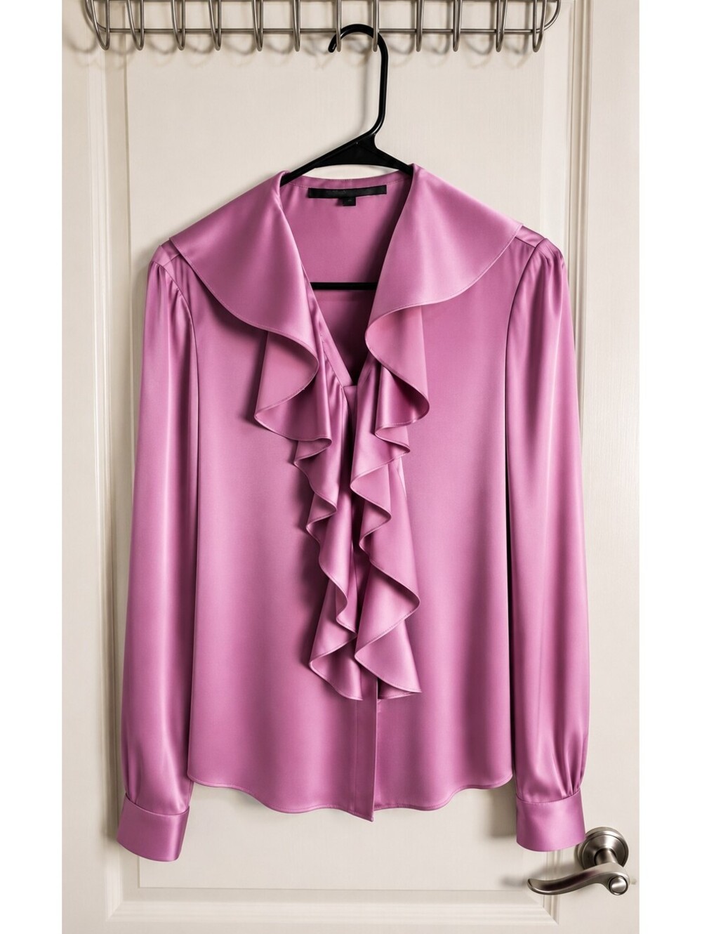 Anne Klein Women's Satin Ruffle Blouse – Size 4
